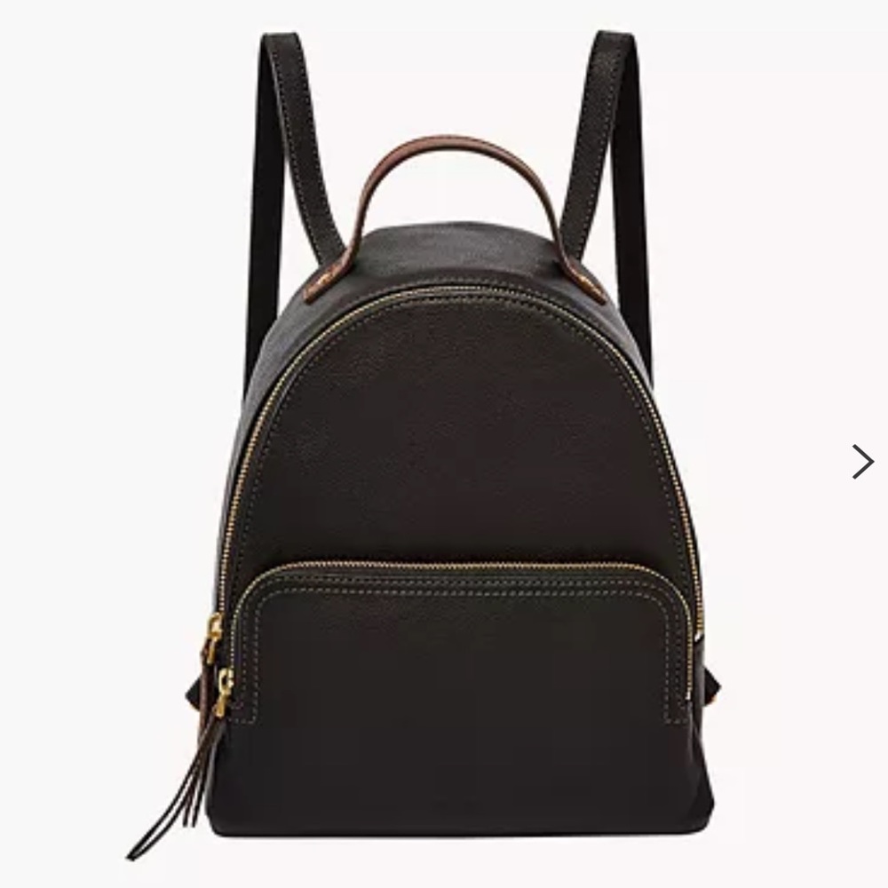 Fossil Black Leather Backpack - image 1